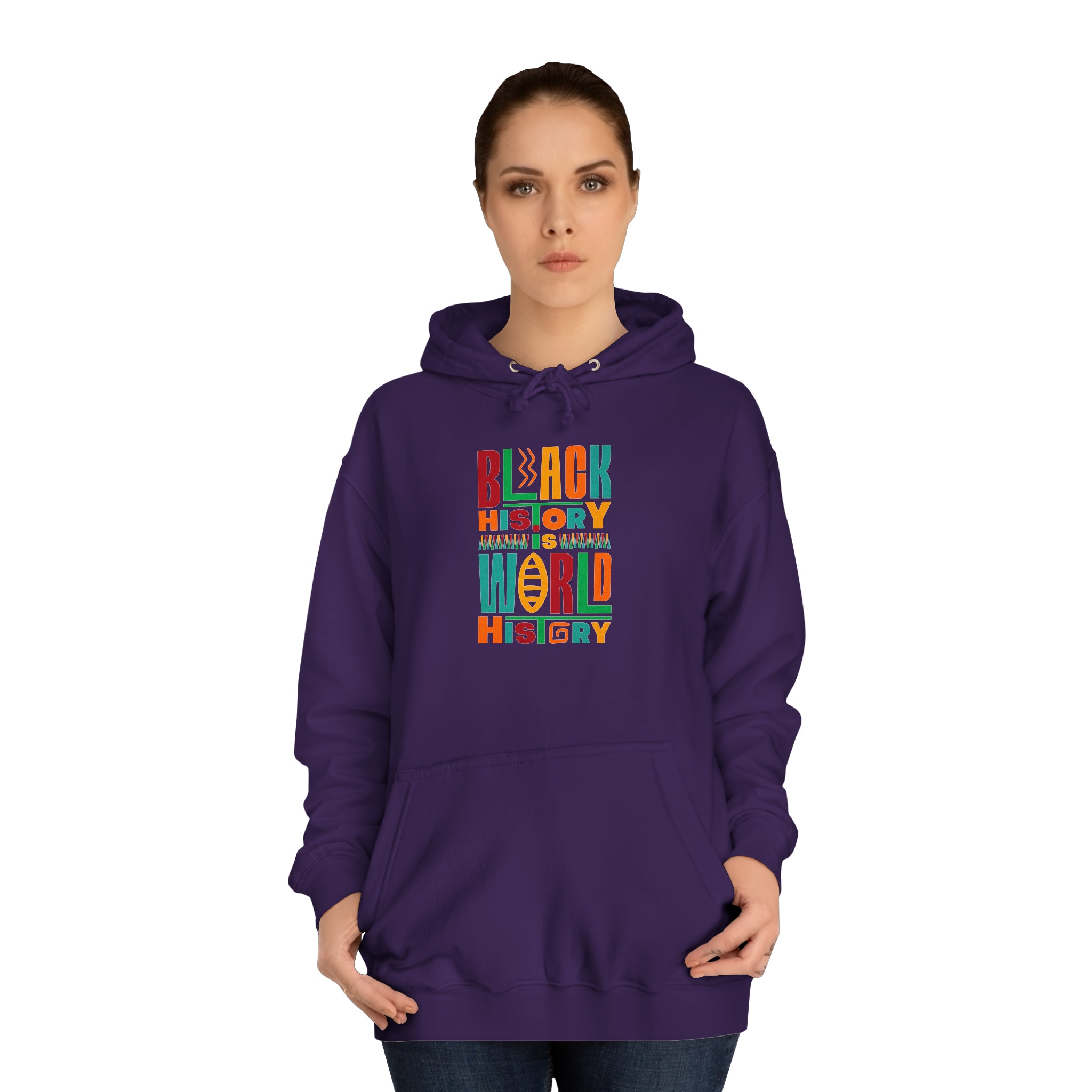 Black History Is World History Unisex College Hoodie