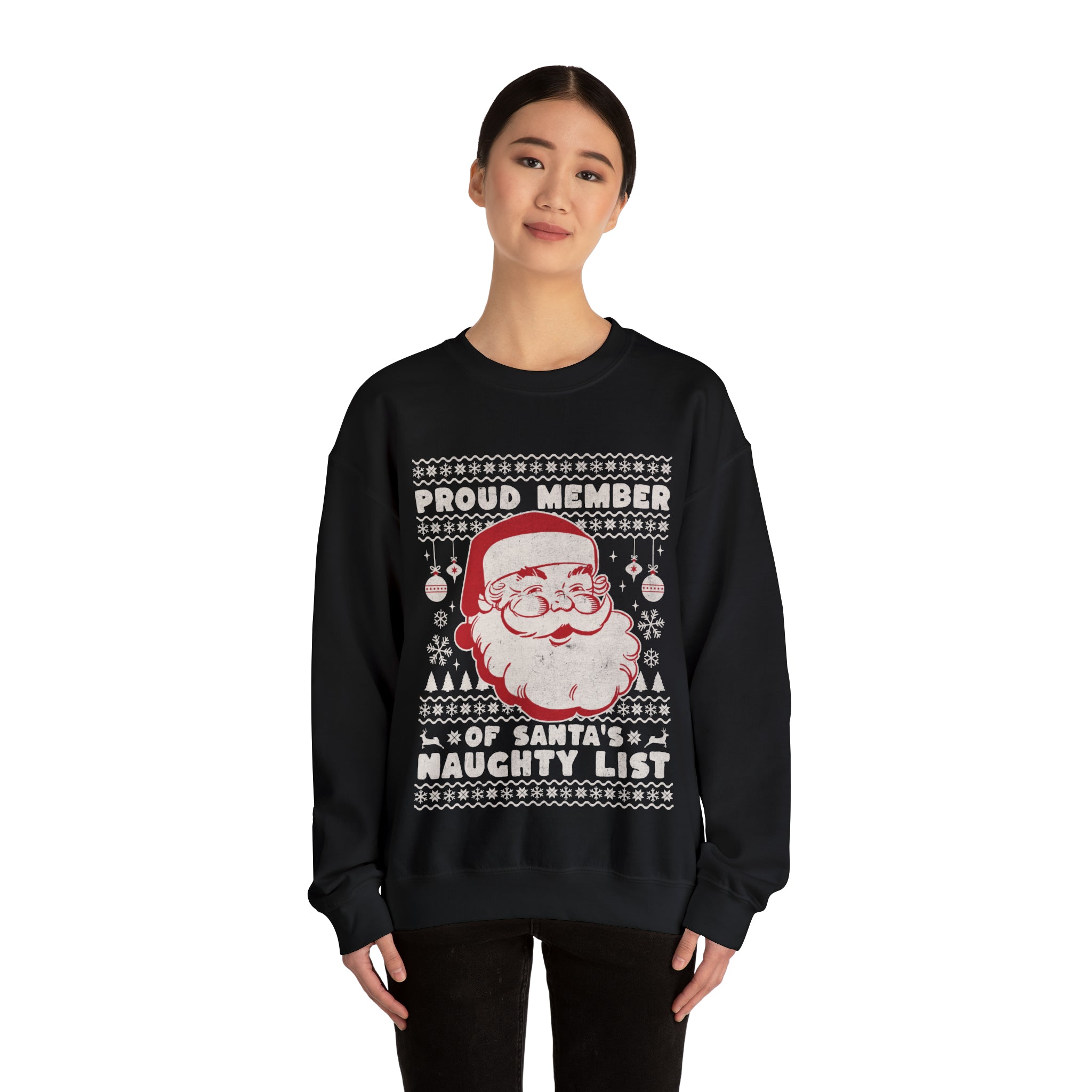 Santa's Naughty List - Ugly Christmas Crewneck Sweatshirt