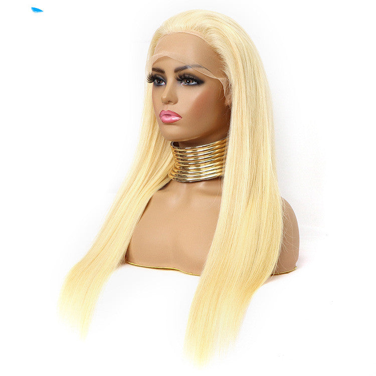 Reality golden long straight lace headgear