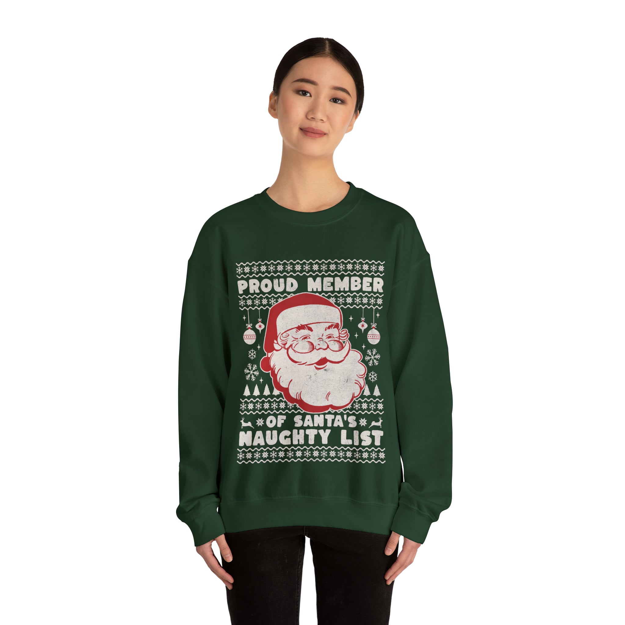 Santa's Naughty List - Ugly Christmas Crewneck Sweatshirt