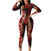 Two-piece Skinny Snake Print Long-sleeved Trousers