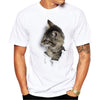 Men's T Shirt Short Sleeve 3D Cat T Shirt Male White Pullover