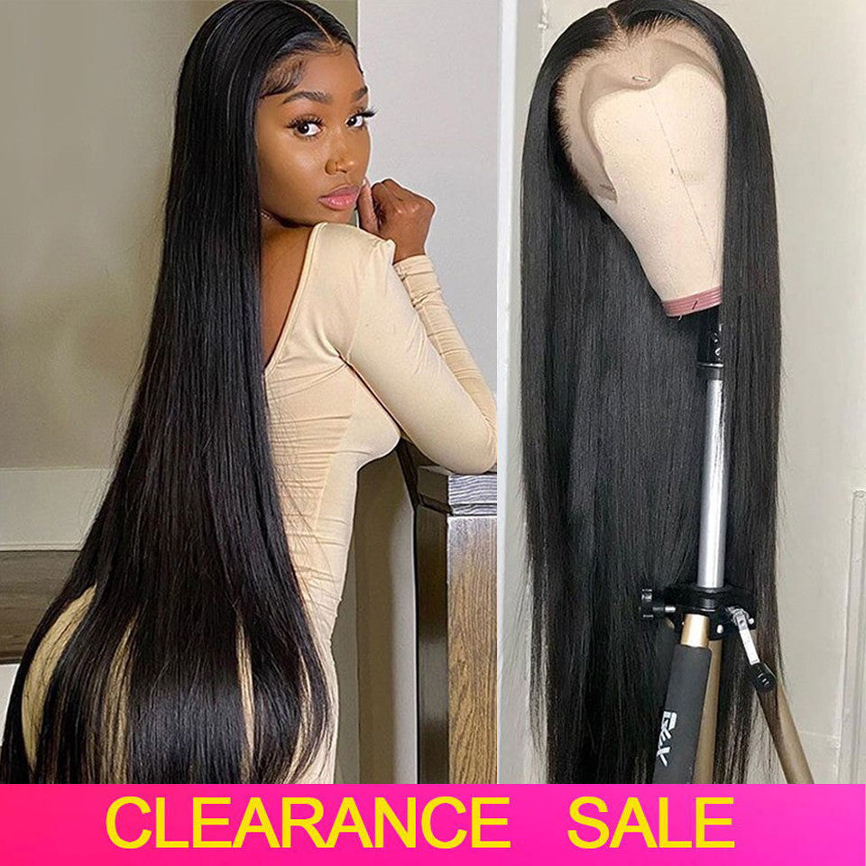 Black Front Lace Mid-Length Straight Hair