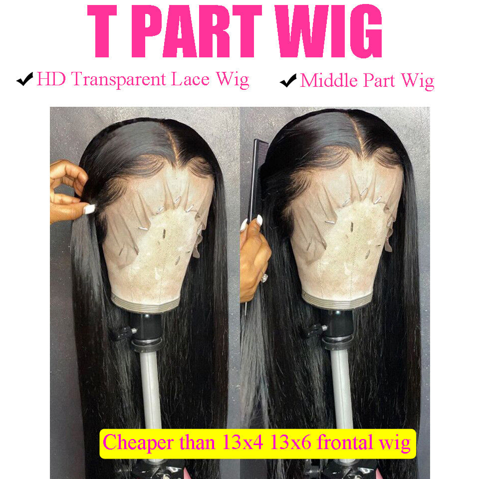 Black Front Lace Mid-Length Straight Hair