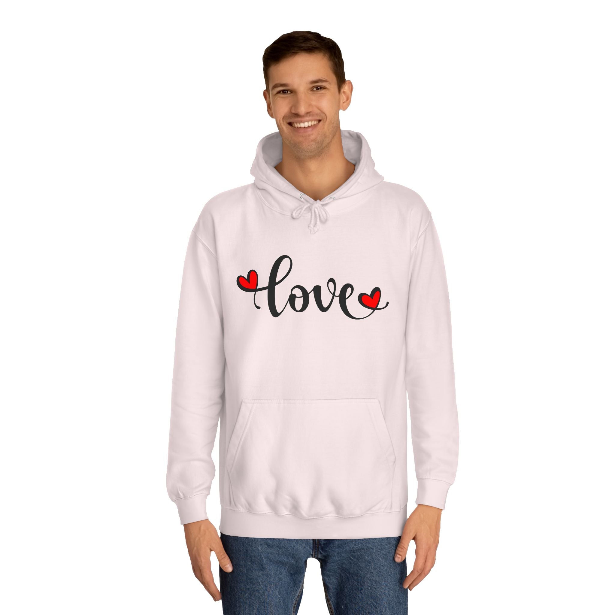 Love Graphic Unisex College Hoodie - Perfect for Valentine's Day & Casual Wear