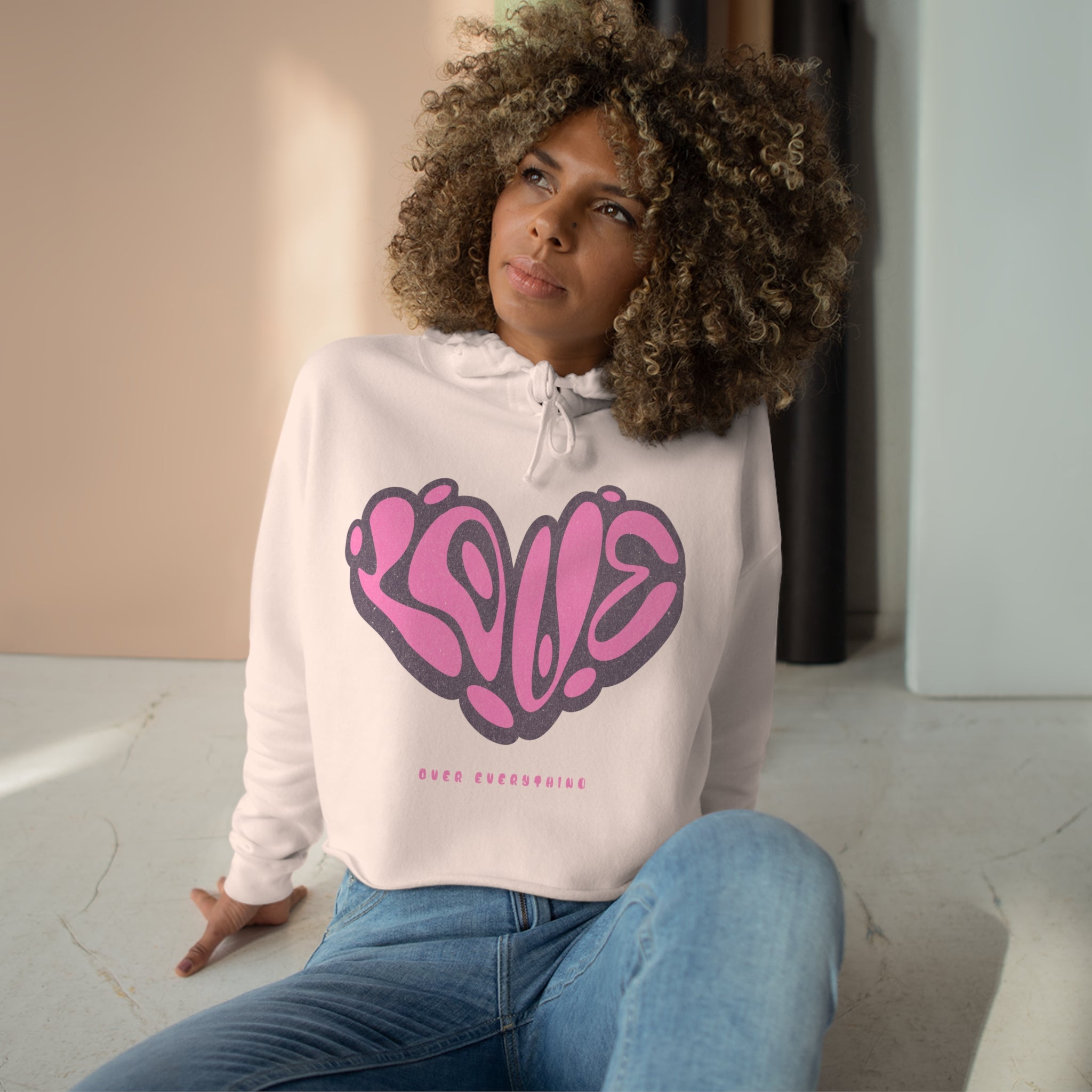 Love Over Everything Crop Hoodie