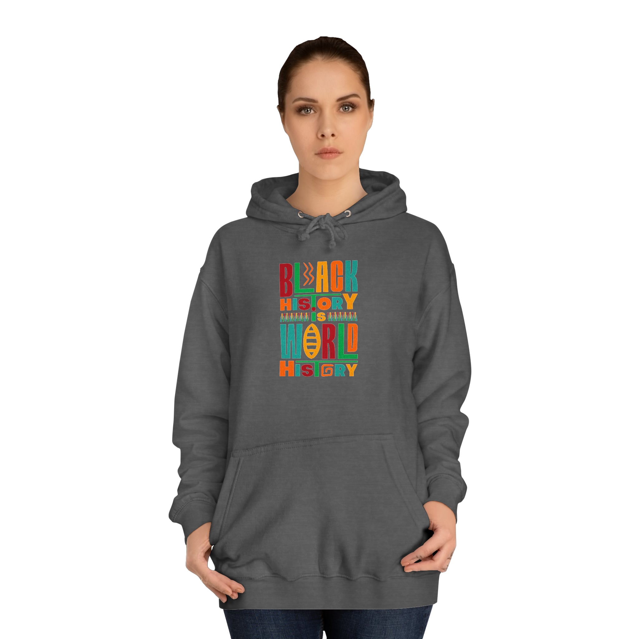 Black History Is World History Unisex College Hoodie