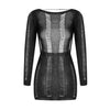 See-Through O-neck Long Sleeve Bodycon Dress