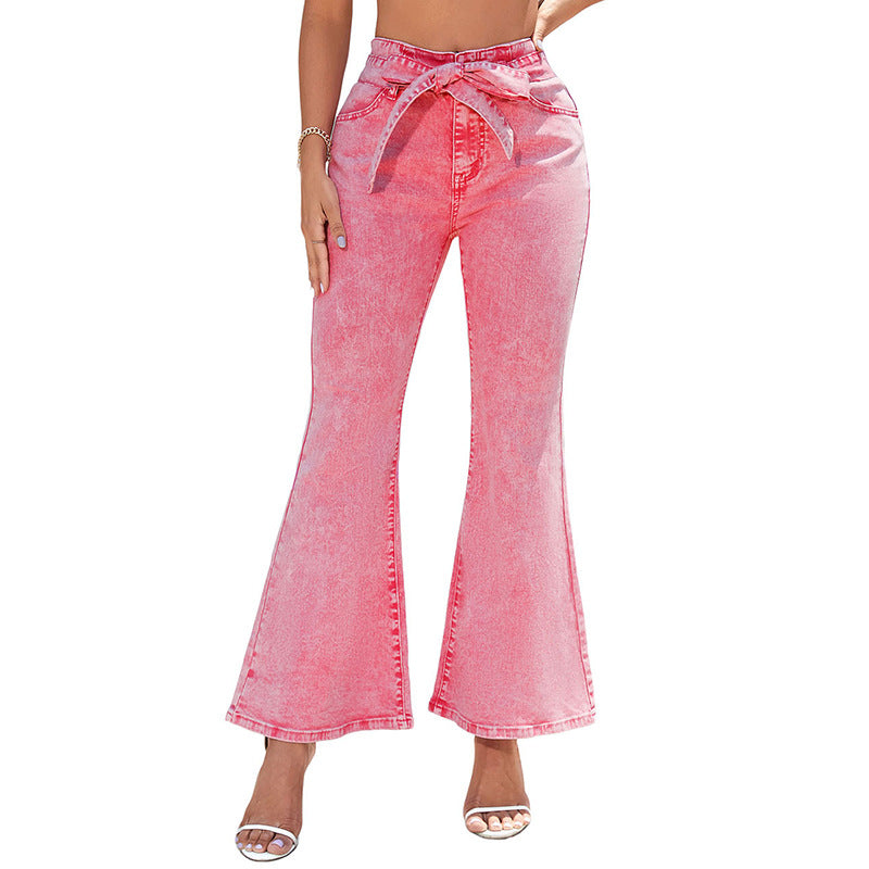 Solid Color Versatile Slim Women's Flare Pants