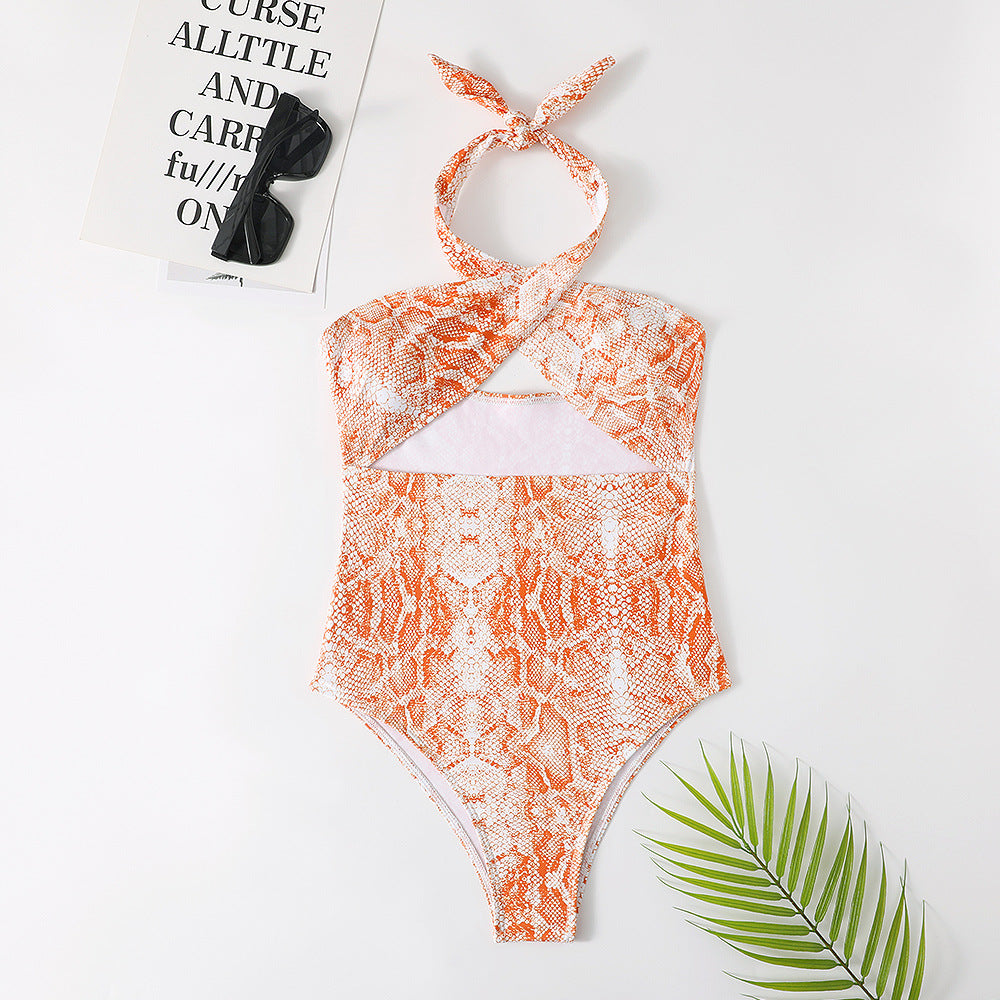 Regal Triangle Bikini With Snake Print