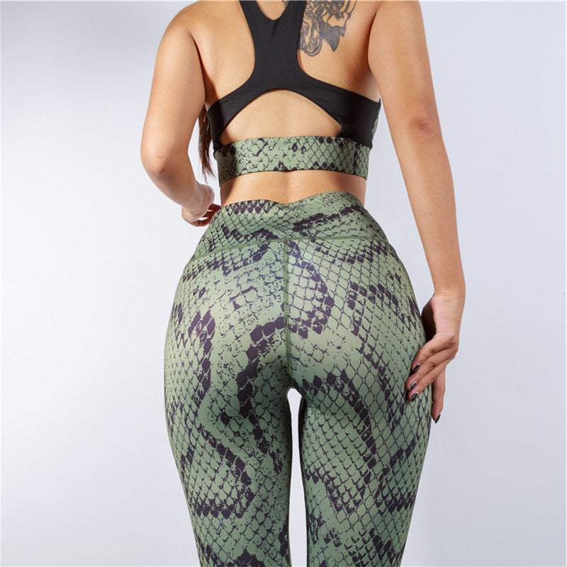 Snake Print Yoga Workout Fit