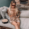 Snake Print Bodysuit Skirt Set