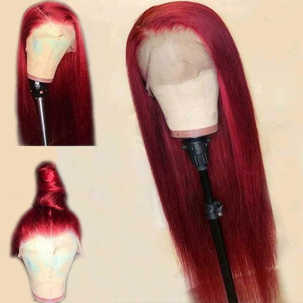 Burgundy Lace Front Human Hair Wigs Red Human Hair Wig