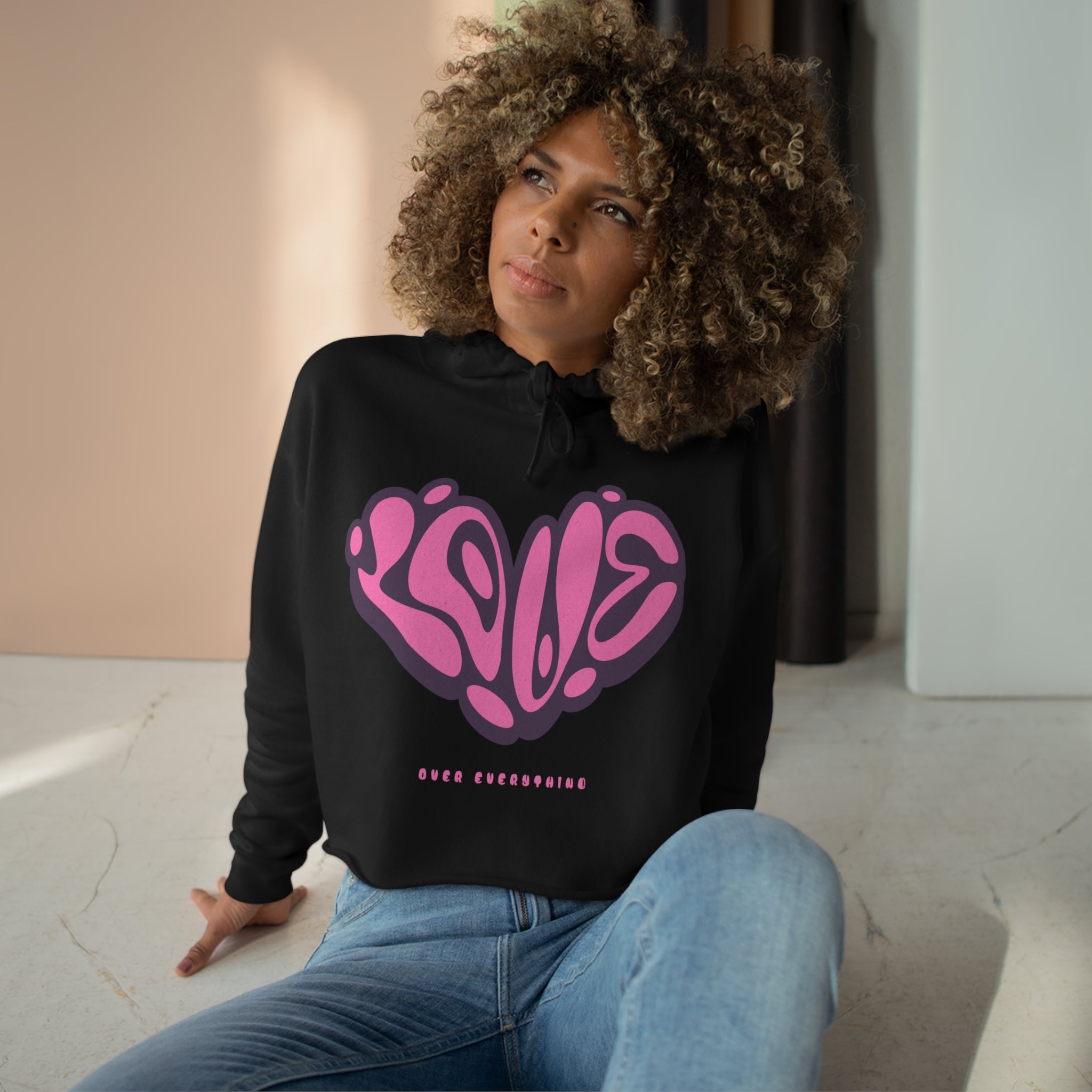 Love Over Everything Crop Hoodie