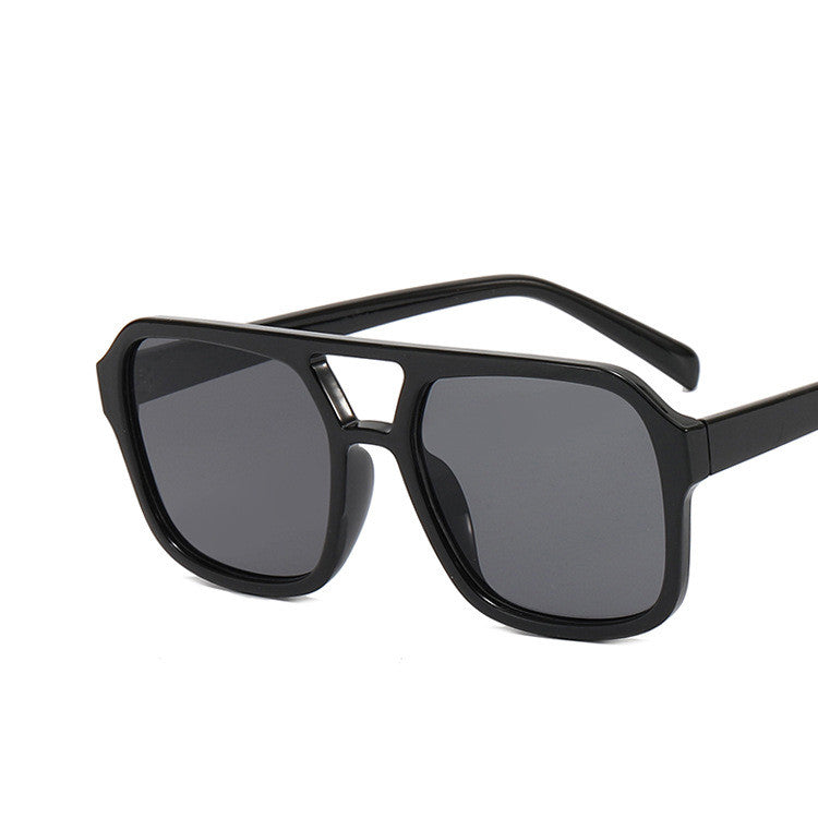 Double Beam Square Trendy Sunglasses Retro