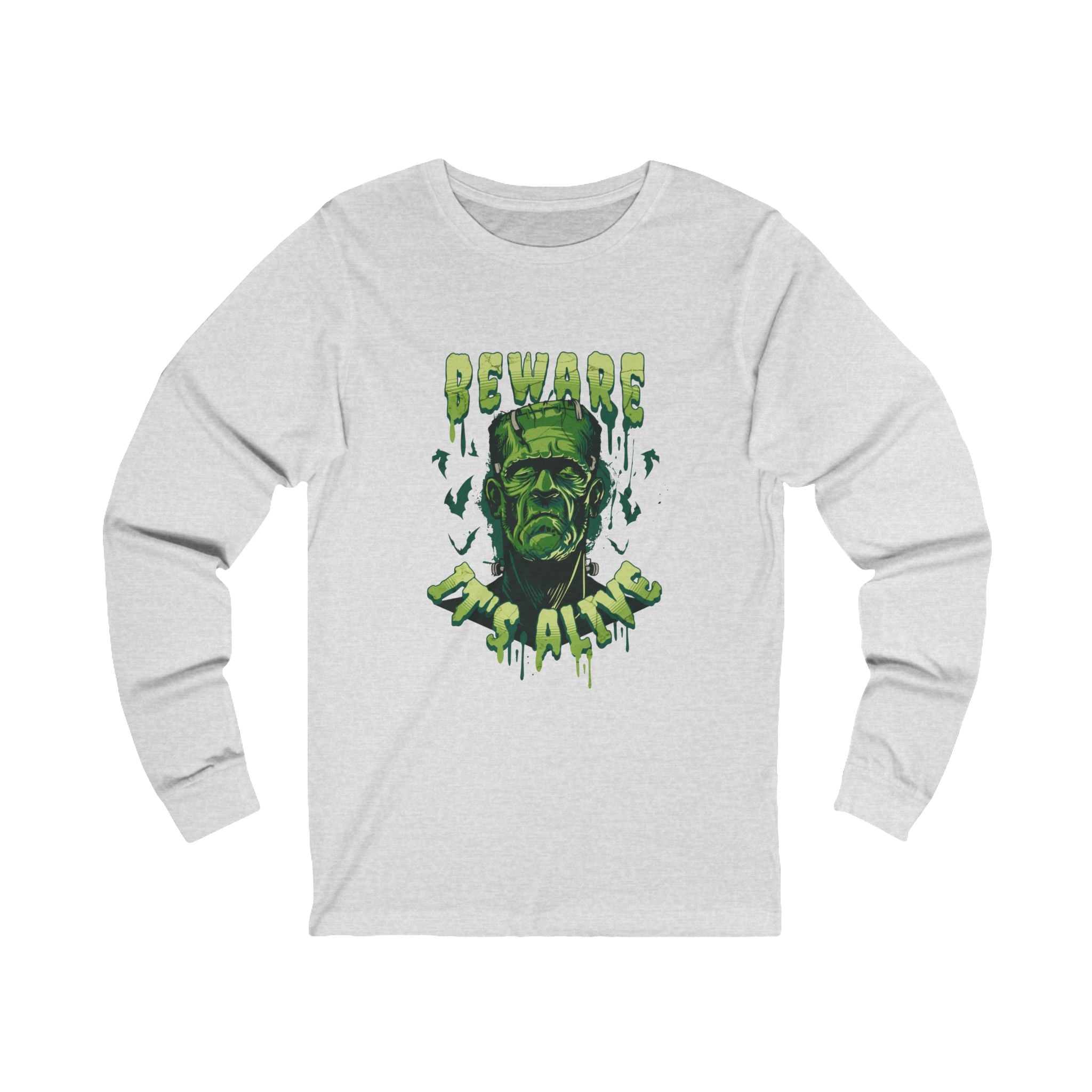 "Beware: It's Alive!" Unisex Long Sleeve Tee - Perfect for Halloween & Horror Fans