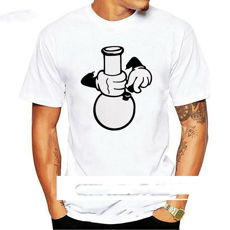 Men's Fashion Cartoon Hand Lighting T-shirt Top