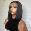 Short Bob Wig Bone Straight 13x4 Transparent Lace Front Wigs