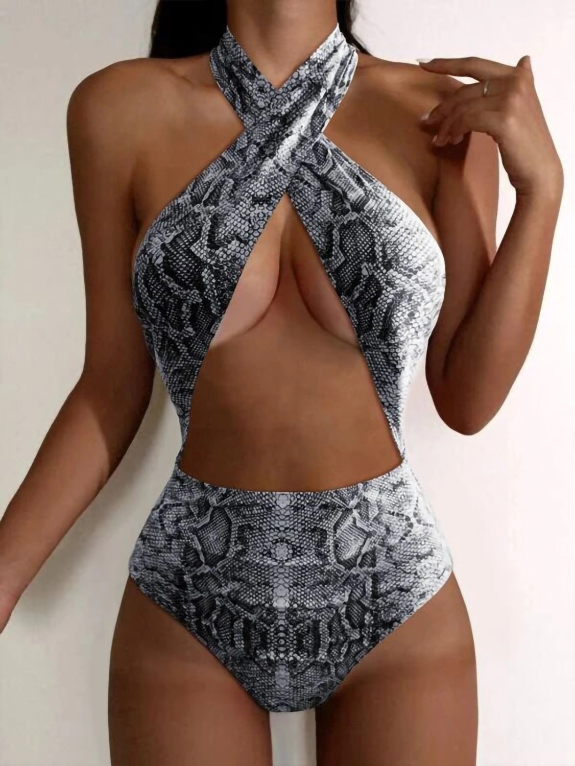 Regal Triangle Bikini With Snake Print