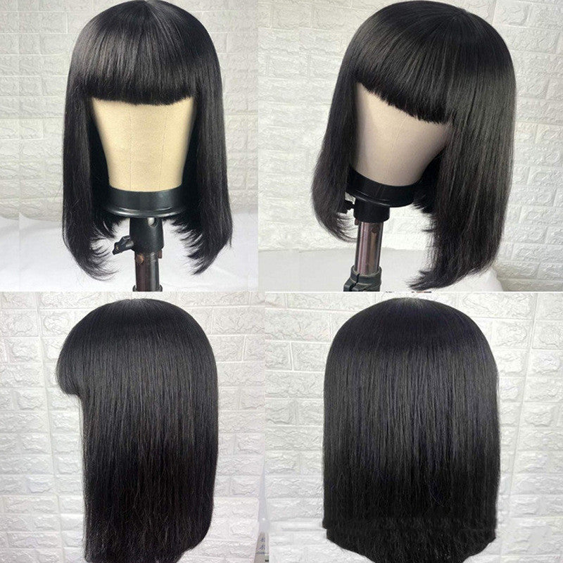 European And American Wigs With Bangs And Real Hair