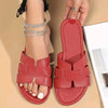 Square Toe Flat Sandals Summer Slides Slippers Women Footwear