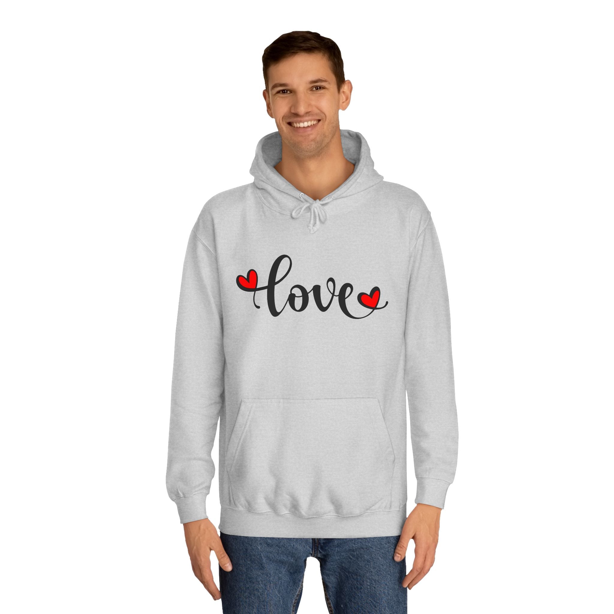 Love Graphic Unisex College Hoodie - Perfect for Valentine's Day & Casual Wear