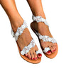 Rhinestone flowers plus size womens flat shoes