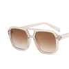 Double Beam Square Trendy Sunglasses Retro