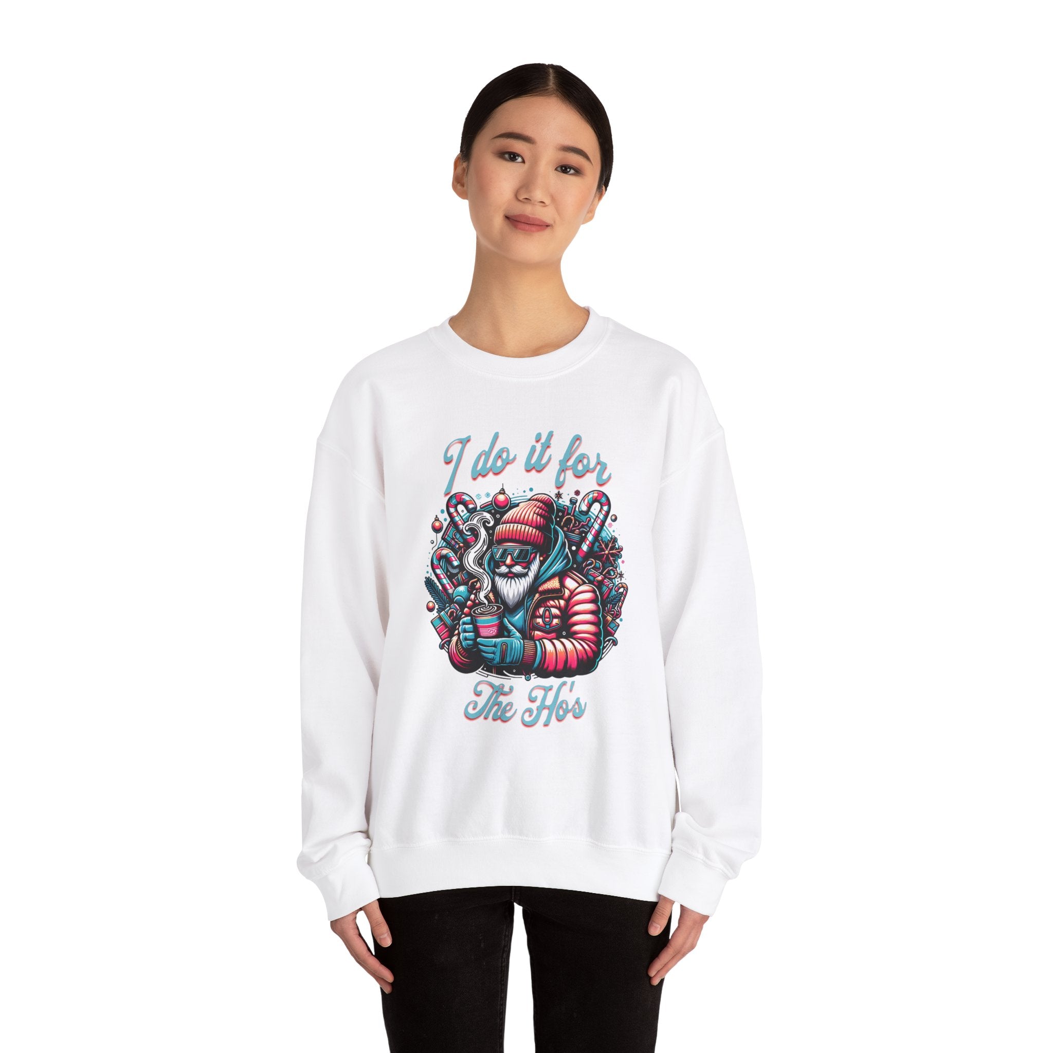 I Do It For The Ho's Unisex Heavy Blend Crewneck Sweatshirt - Cozy Graphic Sweatshirt