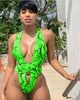 Explosive snake print one-piece swimsuit