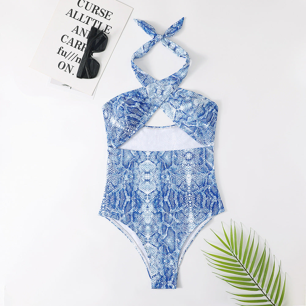 Regal Triangle Bikini With Snake Print