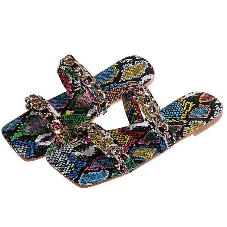 Royal Snake Print Sandals And Slippers