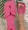 Square Toe Flat Sandals Summer Slides Slippers Women Footwear