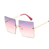 Oversized Rimless Square Sunglasses