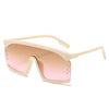 Men's And Women's Fashion Vintage With Large Rims One-piece Sunglasses