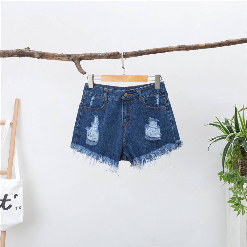 Women's Fashion Loose High Waist Wide-leg Denim Shorts