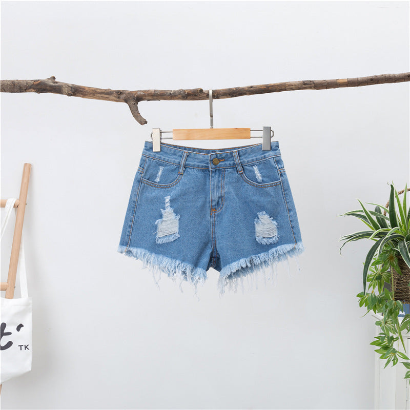 Women's Fashion Loose High Waist Wide-leg Denim Shorts