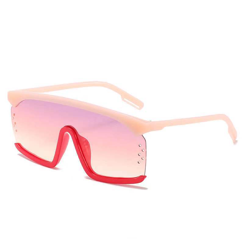 Men's And Women's Fashion Vintage With Large Rims One-piece Sunglasses