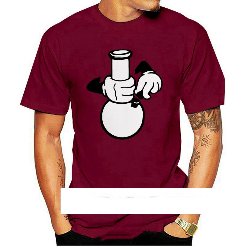 Men's Fashion Cartoon Hand Lighting T-shirt Top