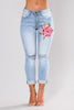 Embroidery jeans stretch jeans pants