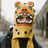 New Knitted Hand Crocheting Leopard Balaclava Autumn And Winter Windproof Pullover Mask One-piece Hat