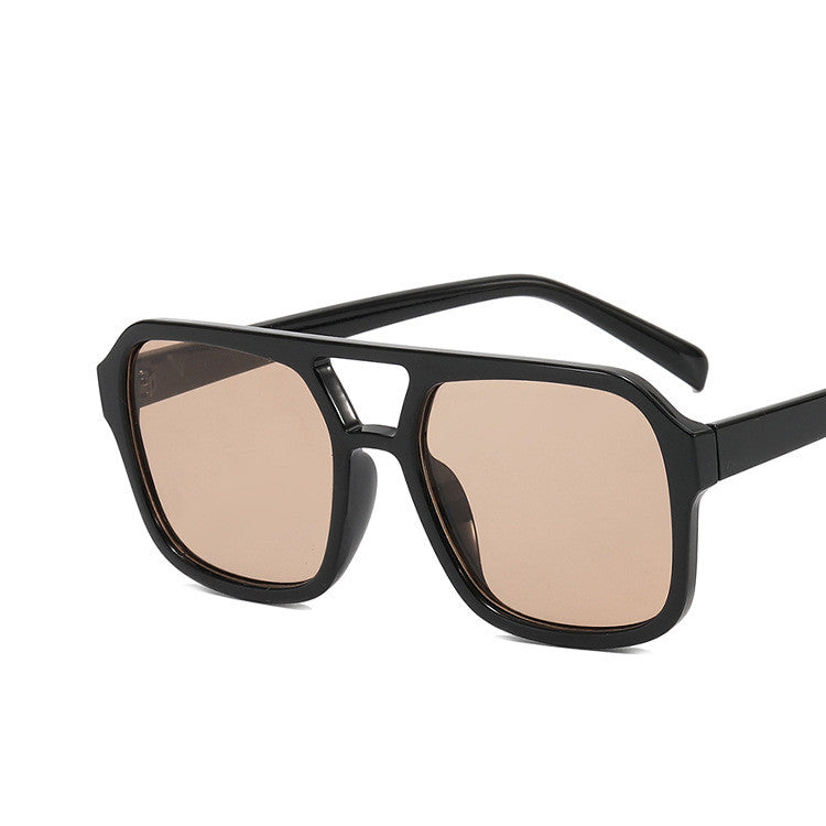 Double Beam Square Trendy Sunglasses Retro