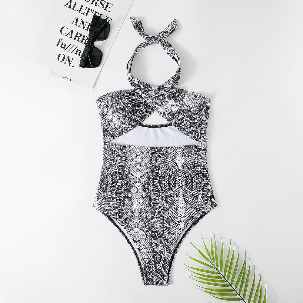 Regal Triangle Bikini With Snake Print