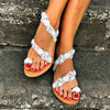 Rhinestone flowers plus size womens flat shoes