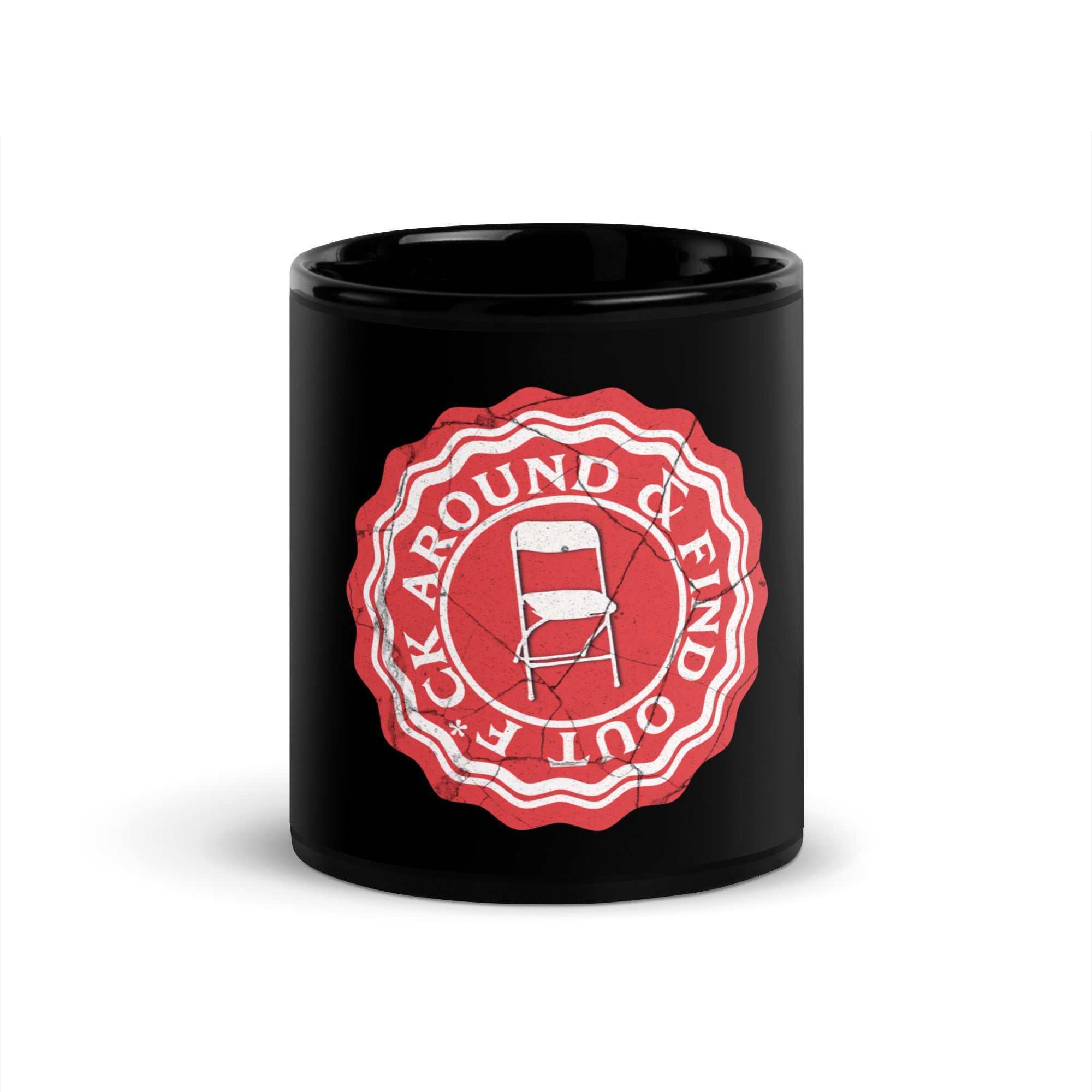 F Around Black Glossy Mug