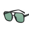 Double Beam Square Trendy Sunglasses Retro