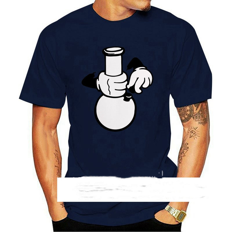 Men's Fashion Cartoon Hand Lighting T-shirt Top