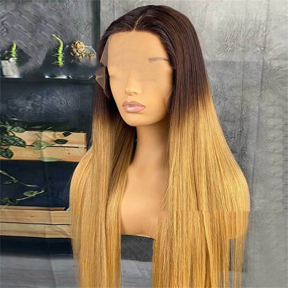 Women's Fashion Real Hair Gradient Wig Lace Headgear