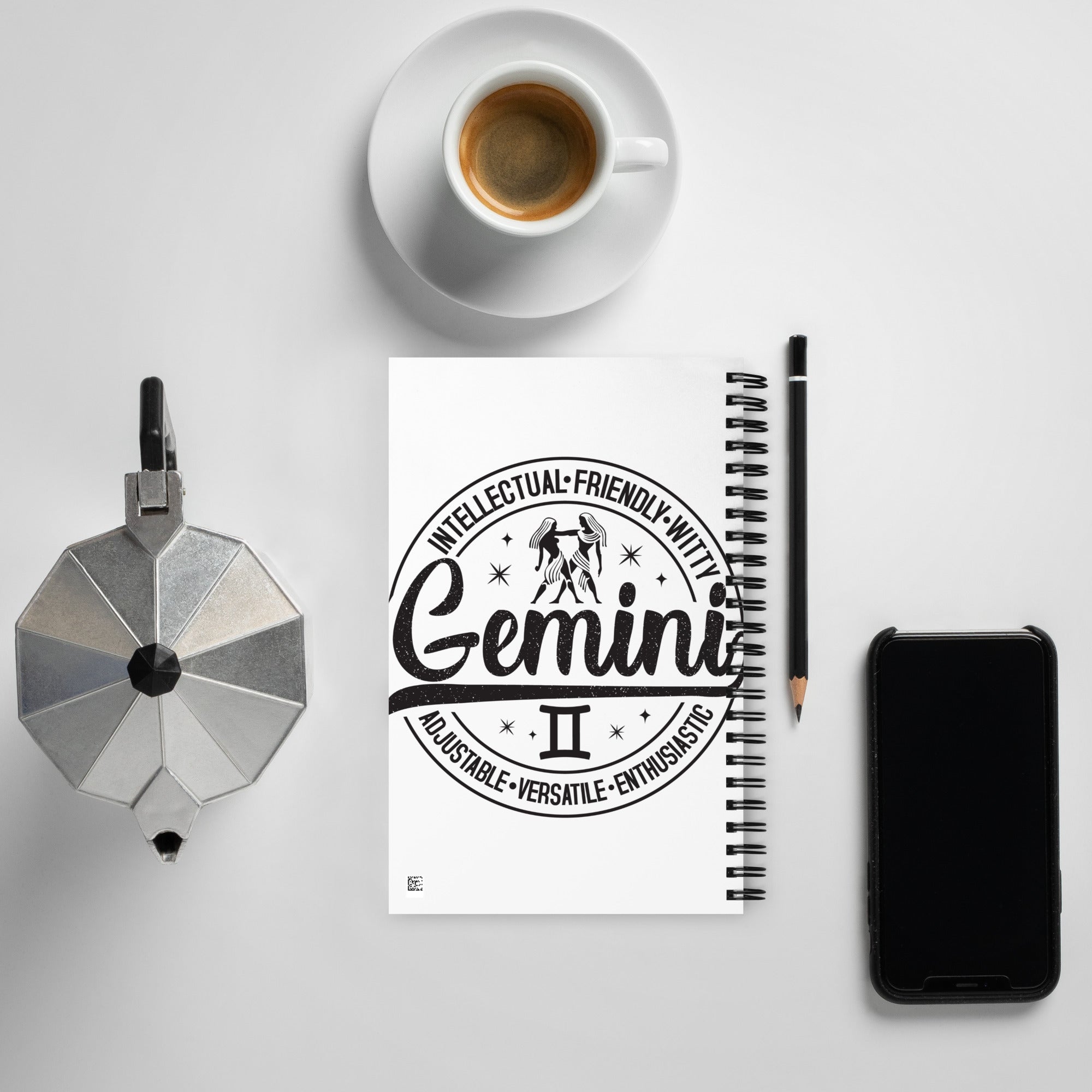 Gemini Zodiac Spiral notebook