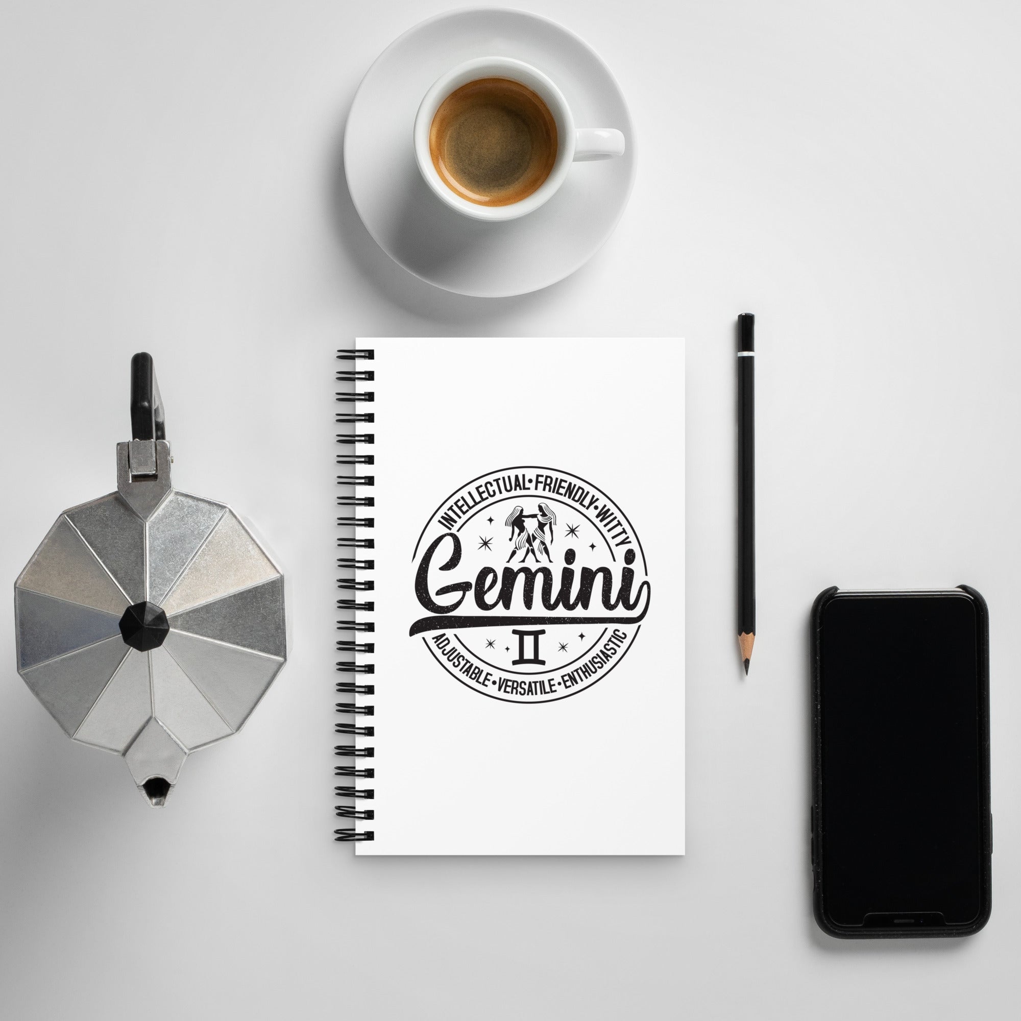 Gemini Zodiac Spiral notebook